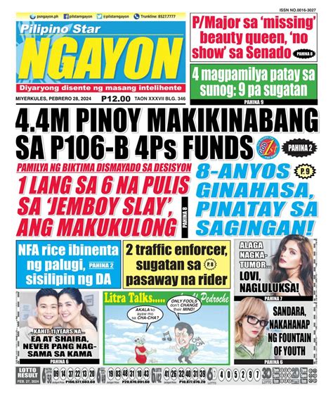 pilipino star ngayon horoscope|Pebrero 28, 2024 .